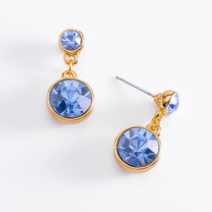 Aretes de oro 18k con zafiro