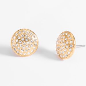 Aretes con diseño circular en baño de oro elegante