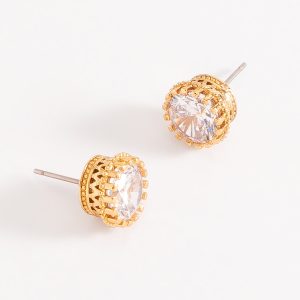 Aretes baño de oro Diamonice