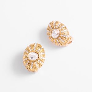 Aretes de clip en baño de oro